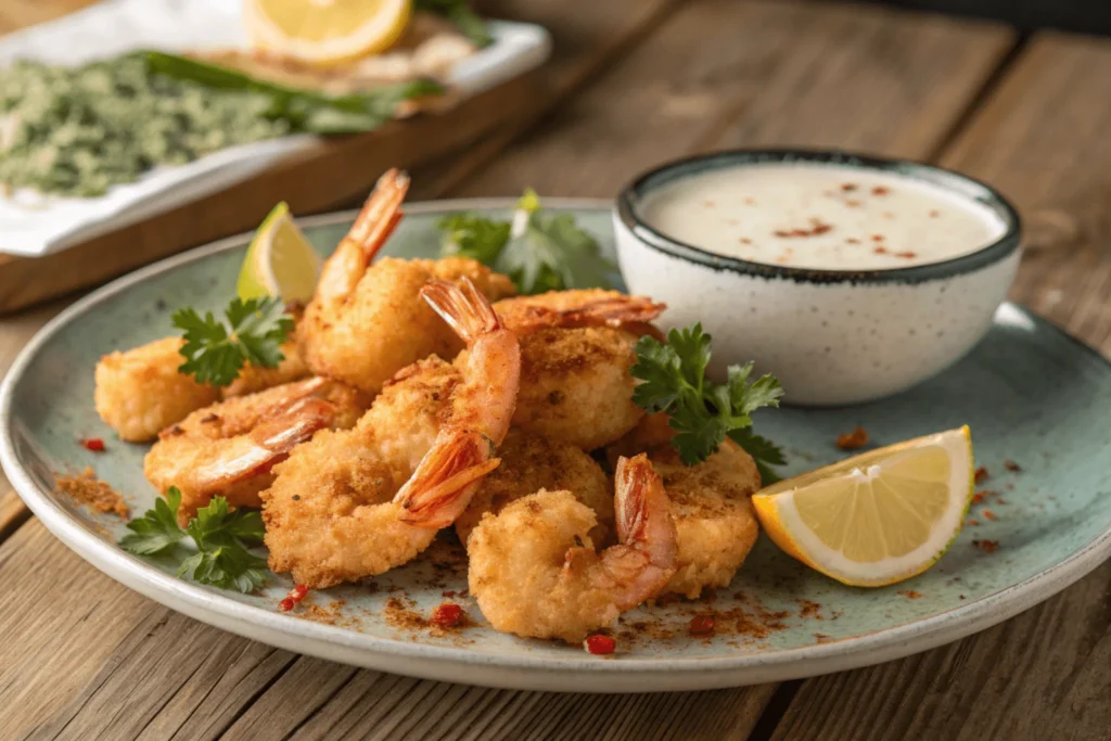 Why do you soak shrimp in milk before frying?